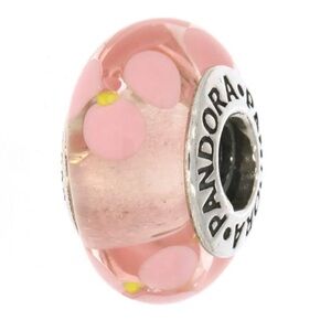 Pandora Pink Floral Charm, Retired #790619